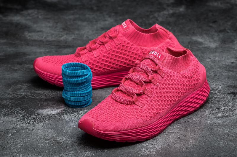 Pink Nobull Neon Knit Runner Men's Running Shoes | CA X1017Y